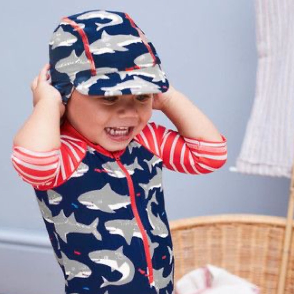 Baby Boden 18-24 Toddler Rashguard & Hat, EUC